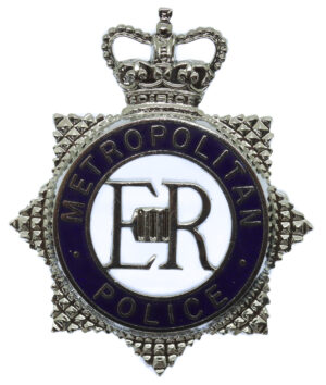 Metropolitan Police Senior Officer's Enamelled Cap Badge - Queen's Crown