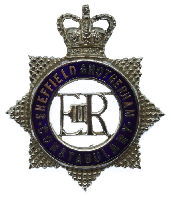 Sheffield & Rotherham Constabulary Senior Officer's Enamelled Cap Badge - Queen's Crown
