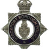 Stockport Borough Police Senior Officer's Enamelled Cap Badge - King's Crown