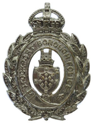Stockport Borough Police Wreath Helmet Plate - King's Crown