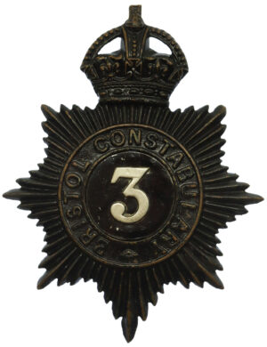 Bristol Constabulary Night Helmet Plate - King's Crown