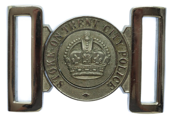 Stoke-on-Trent City Police Chrome Waist Belt Clasp Buckle - King's Crown