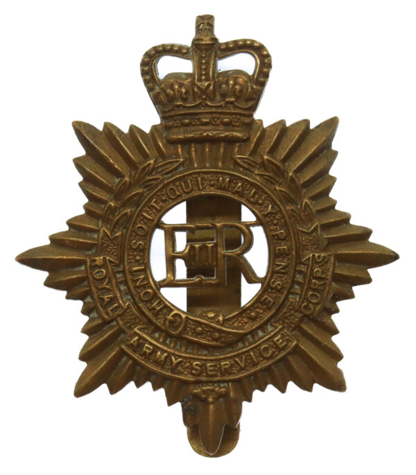 EIIR Royal Army Service Corps (R.A.S.C.) Brass Cap Badge