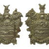 Pair of Blackpool Police White Metal Coat of Arms Collar Badges