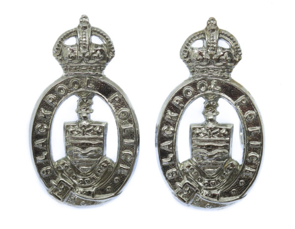 Pair of Blackpool Police Collar Badges -King's Crown