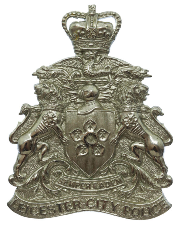 Leicester City Police Helmet Plate - Queen's Crown