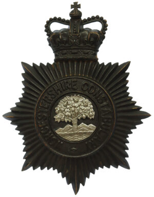 Worcestershire Constabulary Night Helmet Plate - Queen's Crown