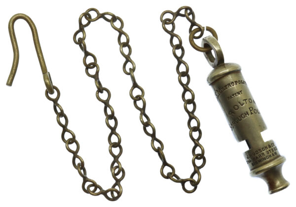 Bolton Borough Police 'The Metropolitan' Patent Police Whistle & Chain