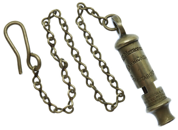 Warwickshire Constabulary 'The Metropolitan' Patent Police Whistle & Chain
