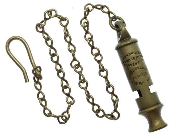 Lancashire County Constabulary Police Whistle & Chain