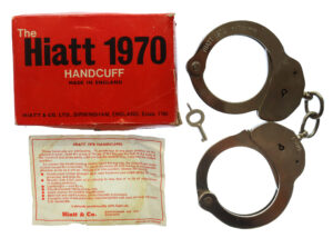 Hiatt 1970 Pattern Police Handcuffs in Original Box with Key