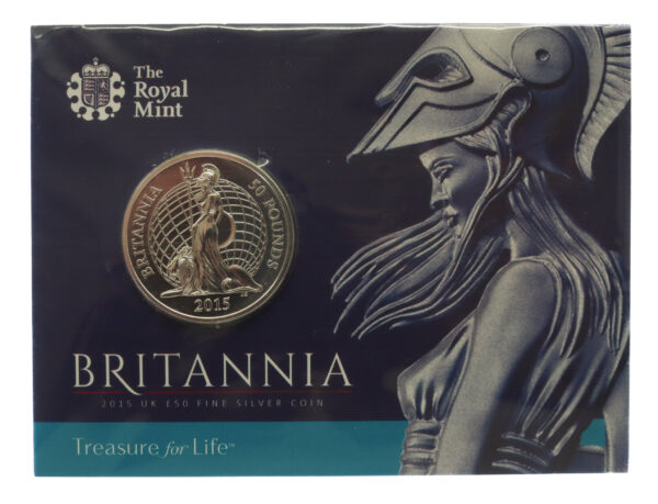 Royal Mint Britannia 2015 Brilliant Uncirculated UK £50 Fine Silver Coin