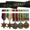 WW2 and Korean War Medal Group of Five - Commissioned Gunner (Sub Lieutenant) G. Welch, HMS Belfast, Royal Navy