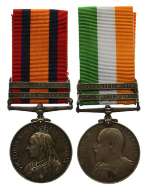 Queen's South Africa (Clasps - Modder River, Wittebergen) and King's South Africa (Clasps - South Africa 1901, South Africa 1902) Medal Pair - Pte. L. Morrison, 1st Bn. Highland Light Infantry