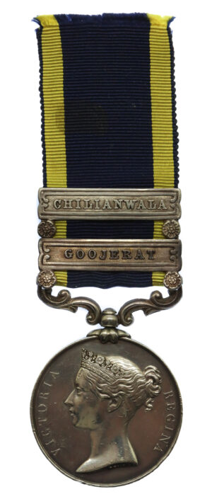 Punjab Medal 1847-49 (Clasps - Goojerat, Chilianwala) - Pte. J. Church, 29th (Worcestershire) Regiment of Foot