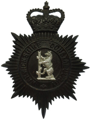Warwickshire Constabulary Night Helmet Plate - Queen's Crown