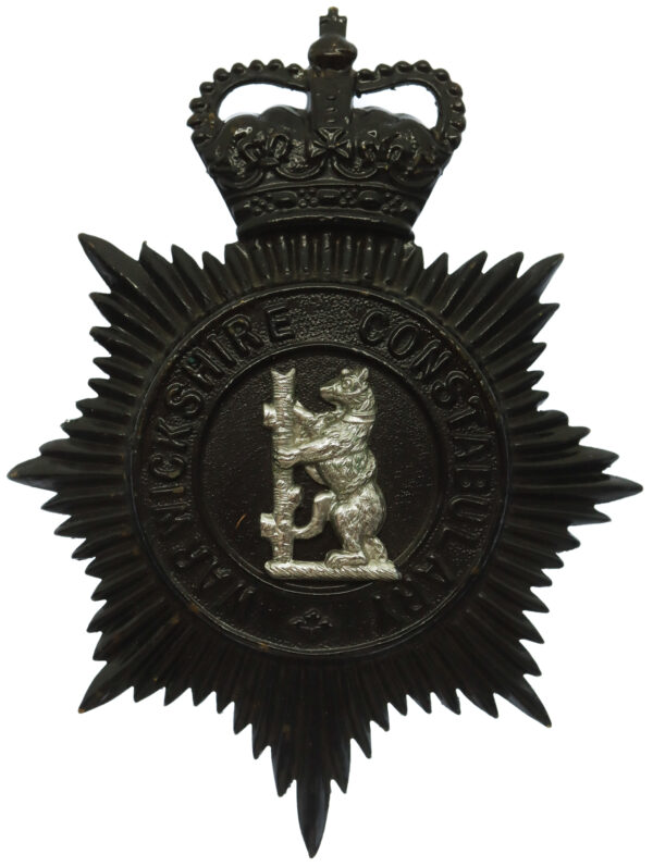 Warwickshire Constabulary Night Helmet Plate - Queen's Crown
