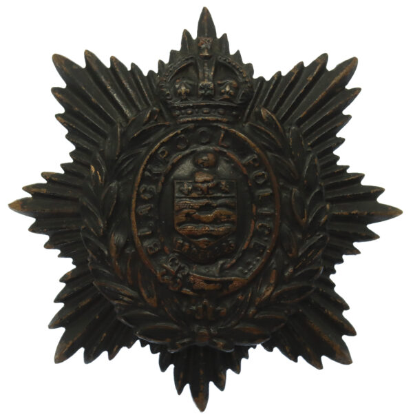 Blackpool Police Night Helmet Plate - King's Crown