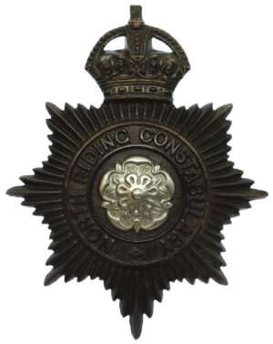 North Riding Constabulary Night Helmet Plate - King's Crown