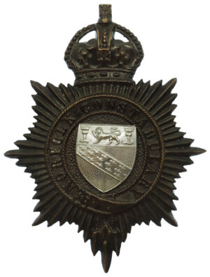 Norfolk Constabulary Black Helmet Plate - King's Crown