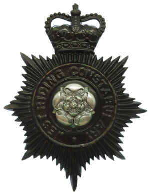 West Riding Constabulary Night Helmet Plate - Queen's Crown