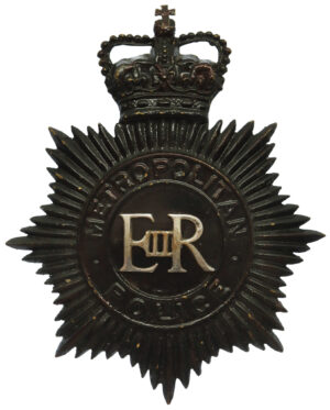 Metropolitan Police Night Helmet Plate - Queen's Crown