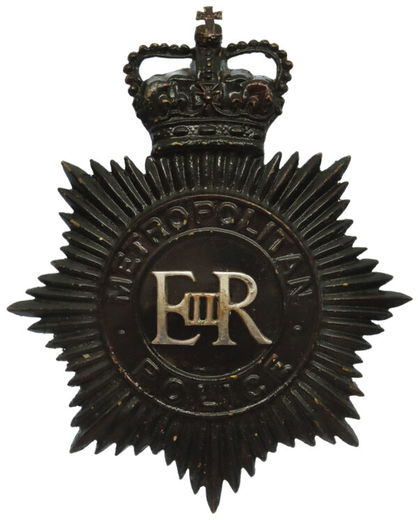 Metropolitan Police Night Helmet Plate - Queen's Crown