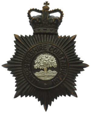 Worcestershire Constabulary Night Helmet Plate - Queen's Crown