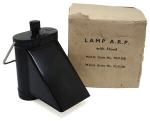 WW2 Air Raid Precautions A.R.P. Lamp with Hood in Original Box