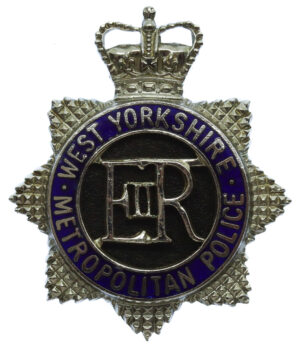 West Yorkshire Metropolitan Police Senior Officer's Enamelled Cap Badge - Queen's Crown