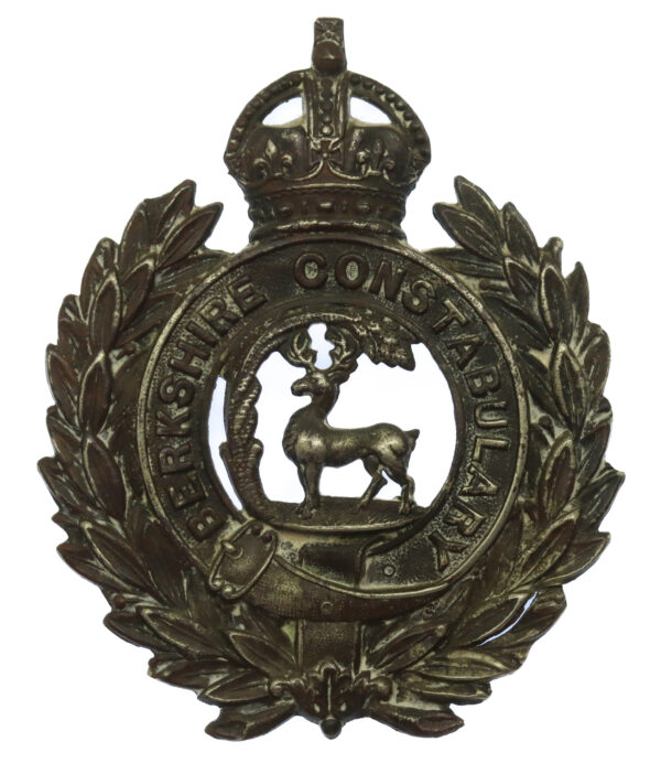 Berkshire Constabulary Night Helmet Plate - King's Crown