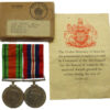 WW2 Defence and War Medal with Air Ministry Box and Entitlement Slip - B.C. Tuvey