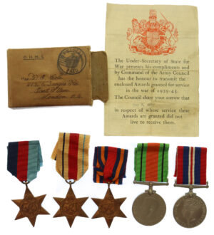 WW2 Burma Casualty Medal Group of Five - Gnr. F. Cory, 67th Heavy Anti-Aircraft Regiment, Royal Artillery