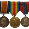 WW1 British War Medal, Victory Medal and Imperial Service Medal Group of Three - Pte. W.P. Davey, 10th Bn. East Kent Regiment - Wounded by Sergeant During Gun Demonstration