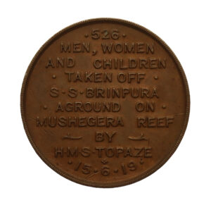SS Brinpura HMS Topaze Rescue Medal 1919