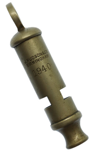 WW2 1940 Dated Military Whistle - J. Hudson & Co. Birmingham