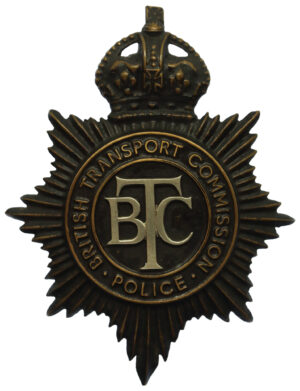 British Transport Commission (B.T.C.) Police Helmet Plate - King's Crown