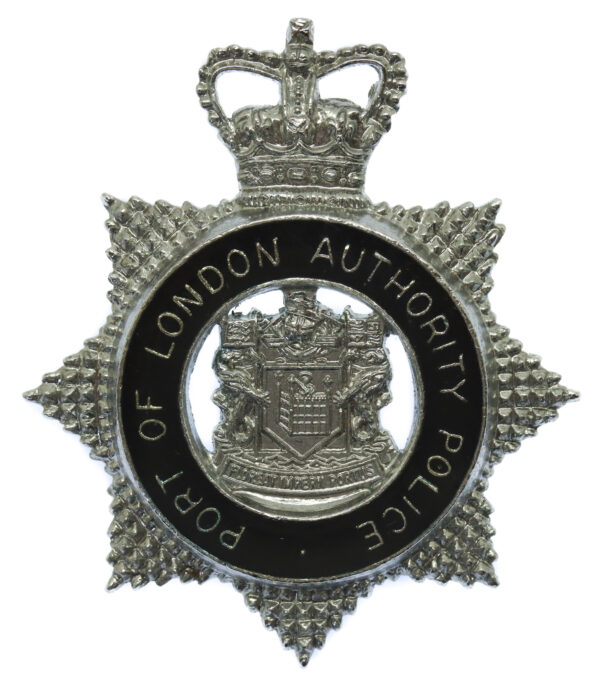 Port of London Authority Police Senior Officer's Enamelled Cap Badge - Queen's Crown