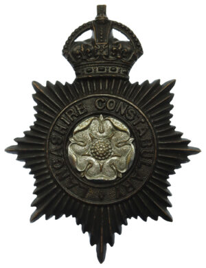 Lancashire Constabulary Night Helmet Plate - King's Crown