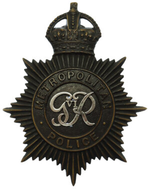 George VI Metropolitan Police Night Helmet Plate