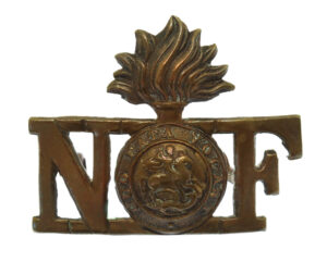 Northumberland Fusiliers Brass Shoulder Title