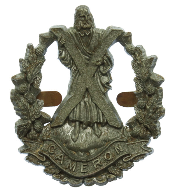 Queen's Own Cameron Highlanders WW2 Plastic Economy Cap Badge