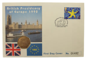 British Eurpoean Presidency First Day Cover with 1992 50p Coin