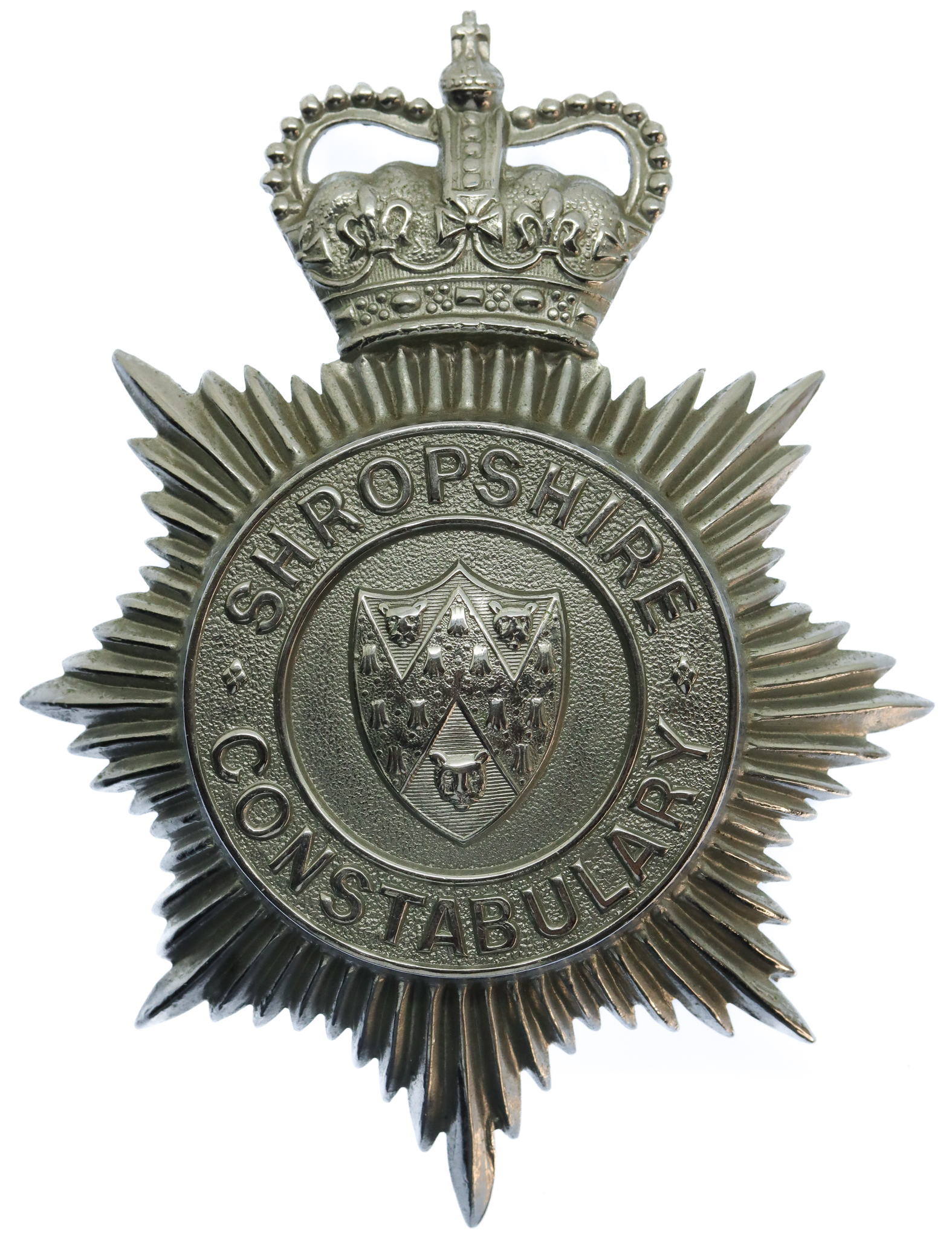 Shropshire Constabulary Helmet Plate - Queen's Crown