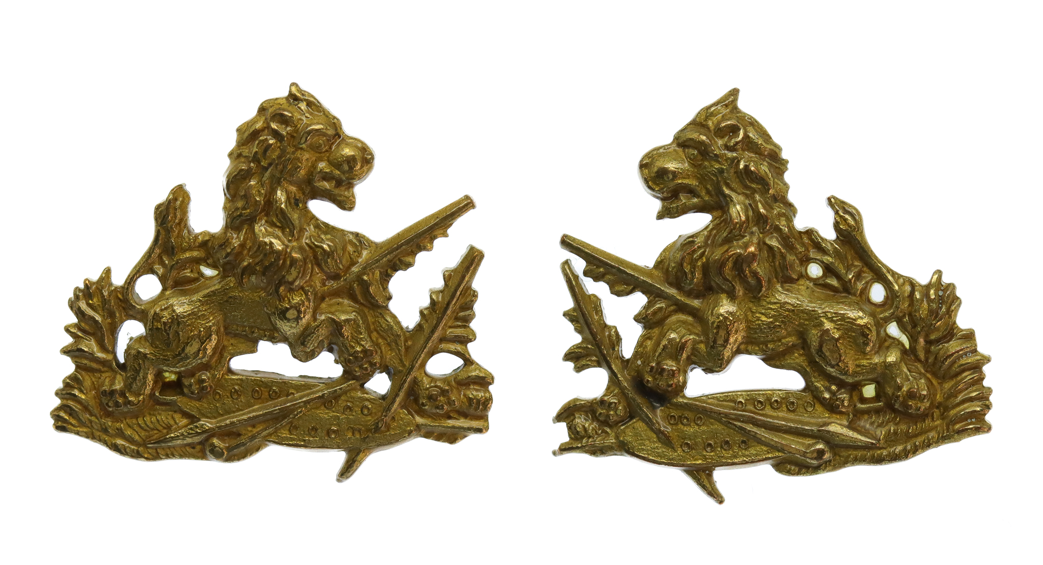 Pair of Rhodesia British South African Police Gilt Collar Badges
