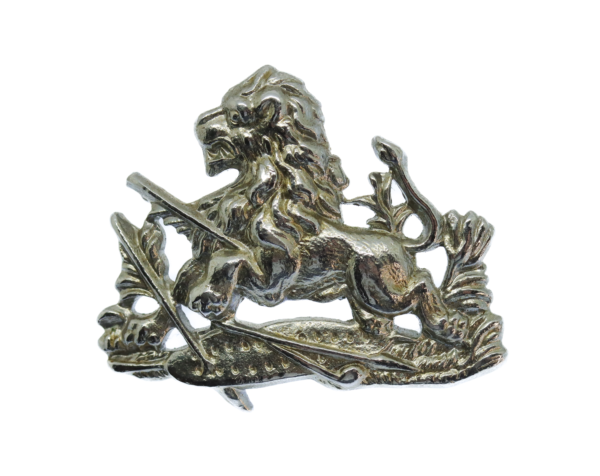Rhodesia British South African Police Chrome Cap Badge 