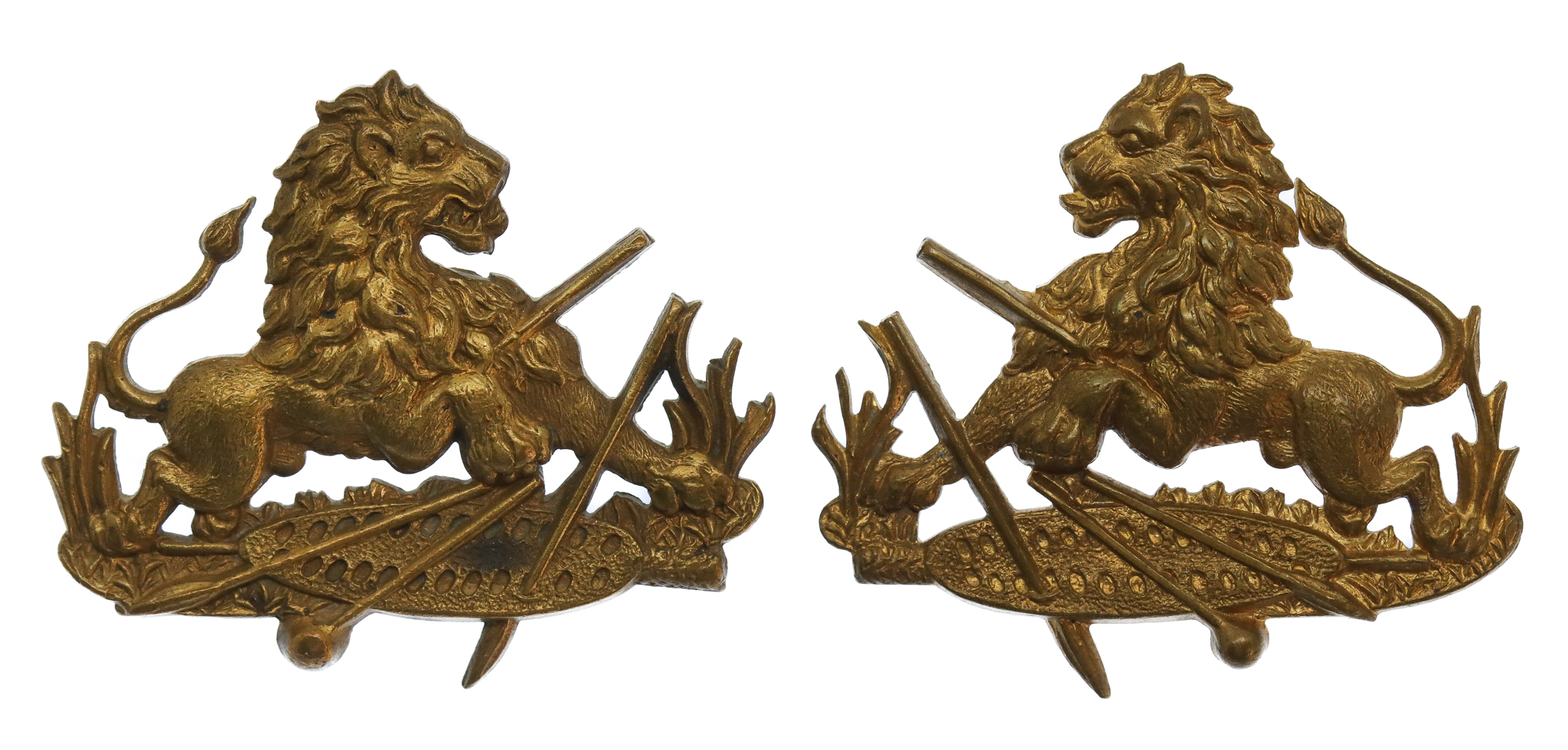 Pair of Rhodesia British South African Police Collar Badges