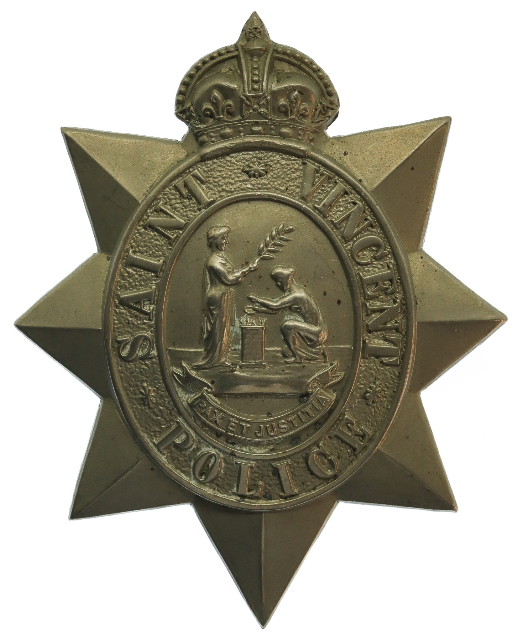 St. Vincent Police Helmet Plate (c.1902-39)
