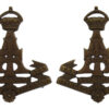 Pair of Yorkshire Regiment (Green Howards) Officer's Service Dress Collar Badges 