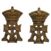 Pair of Yorkshire Regiment (Green Howards) Brass Collar Badges 